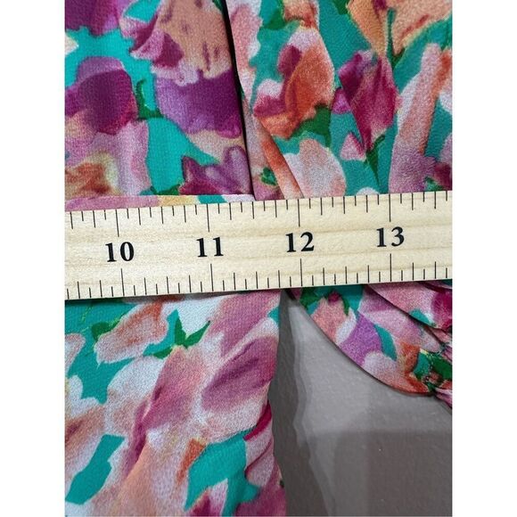 NWOT HELLO MOLLY Vivid Lights Ruched Floral Sweetheart Mini Dress Women's XS - Picture 10 of 14